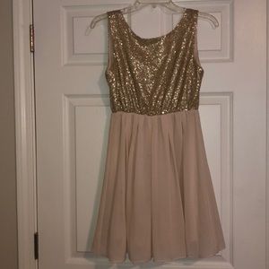 Gold sequin cocktail dress